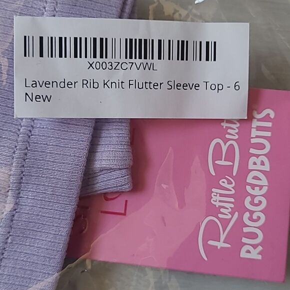 Ruffle butts Rib Knit Flutter Sleeve Top kids‎ Size 6 NWT in packaging - Picture 5 of 6